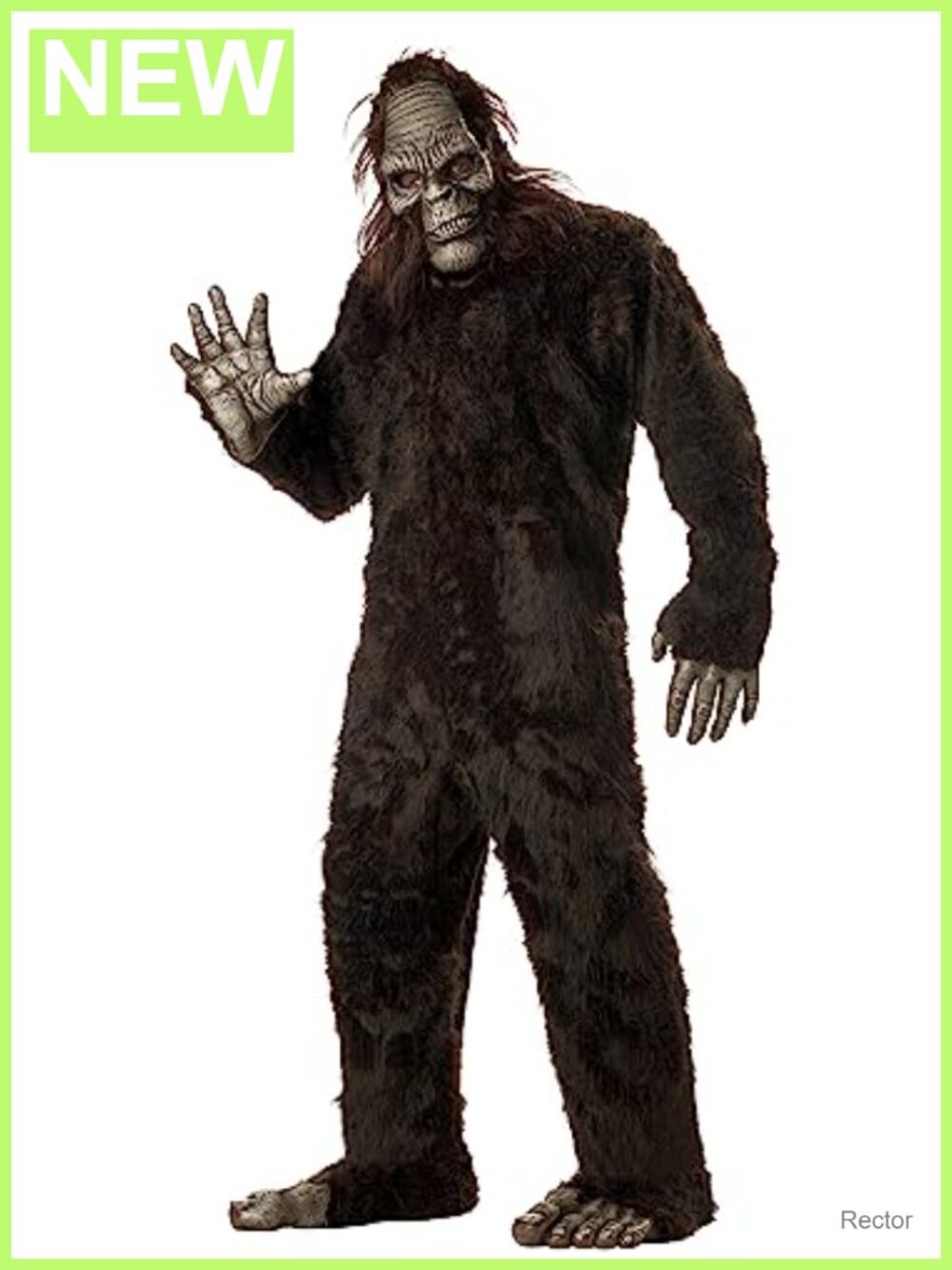 Big Foot Costume Faux Fur Bodysuit Mask Gloves Feet Adult One Size